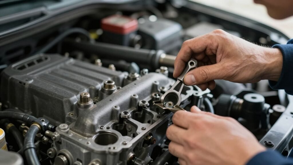 Mechanic working on a car engine in Sydney.